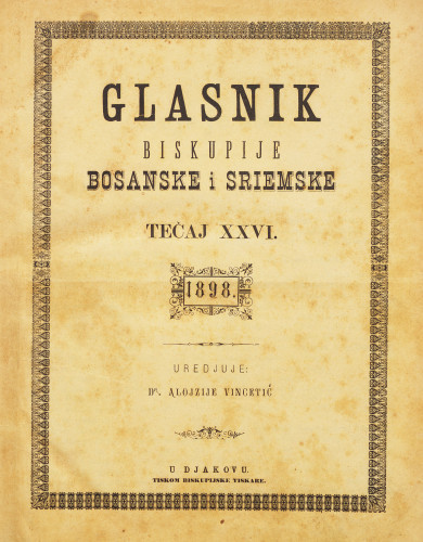 God. 26(1898) / uredjuje dr. Alojzije Vincetić