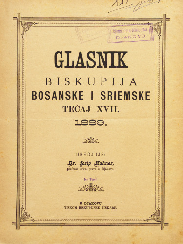 God. 17(1889) / uredjuje dr. Josip Kuhner